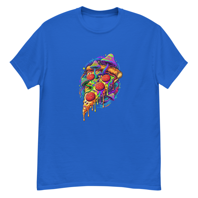 Psychedelic Pizza Slice Tee – XL, Royal