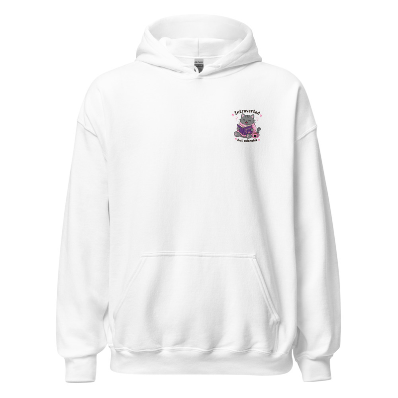 Introverted but adorable Grey Hoodie – Image 7