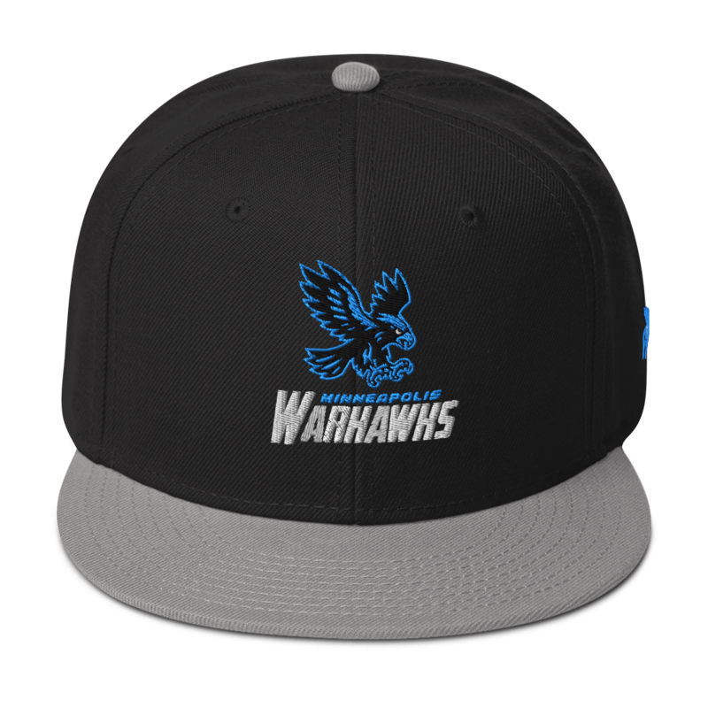 Minneapolis Warhawks - Snapback Logo Hat – One size, Gray / Black / Black
