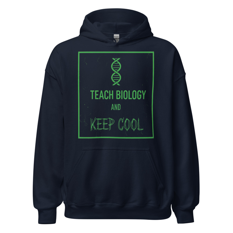 Hoodie Teach Biology and Keep Cool Navy