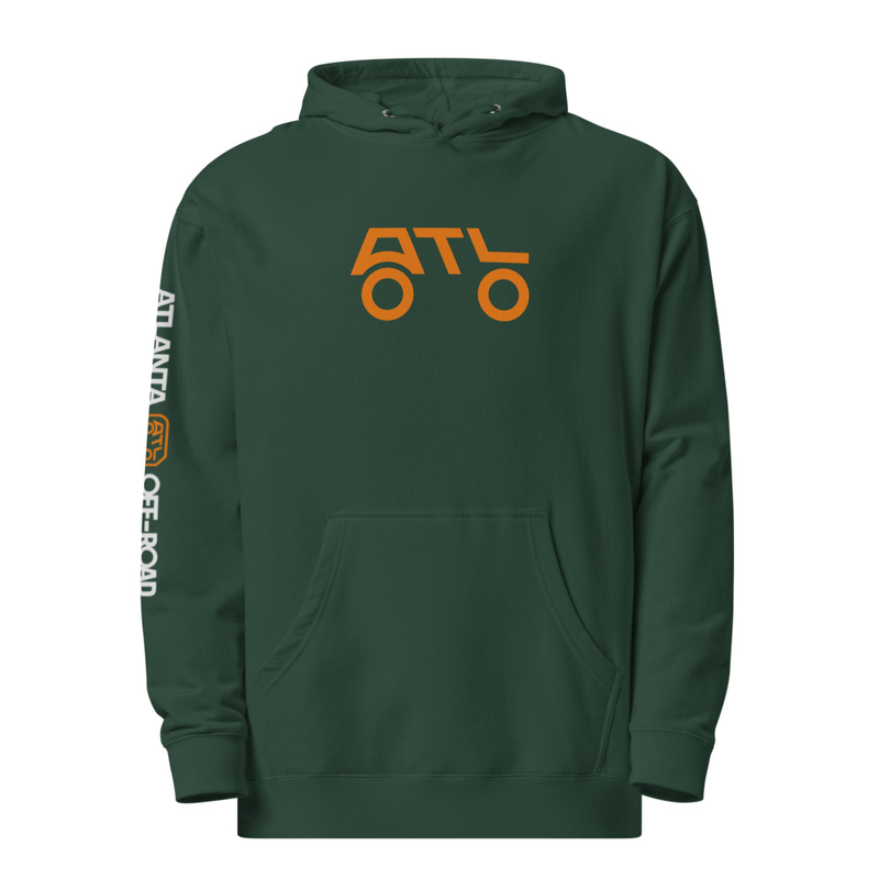 Unisex Midweight Hoodie (FRONT/REAR) - ORANGE LOGO – Image 4