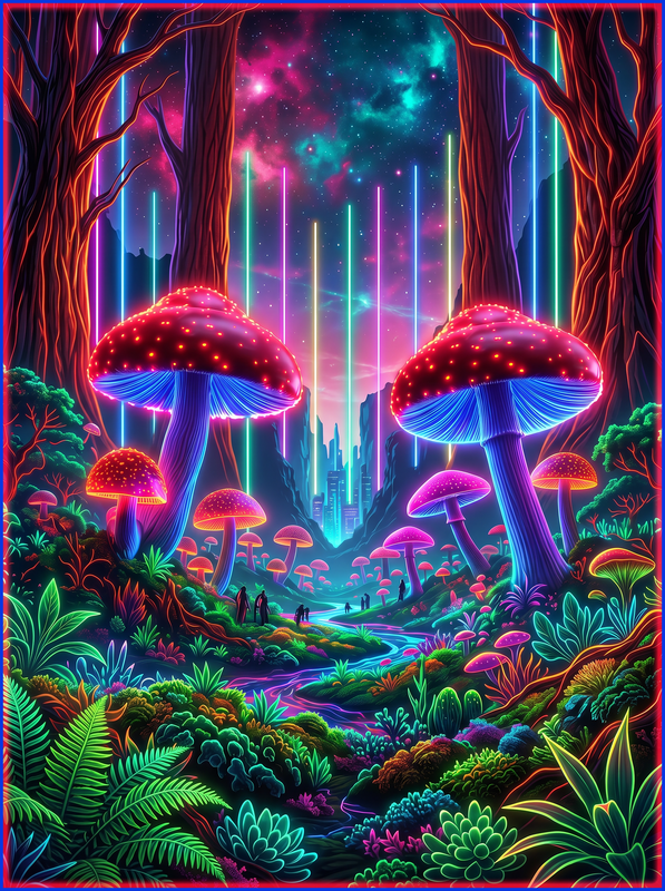 Mushroom Forest (Magical Forage) - Mushroom Forest (Magical Forage) / Black / S