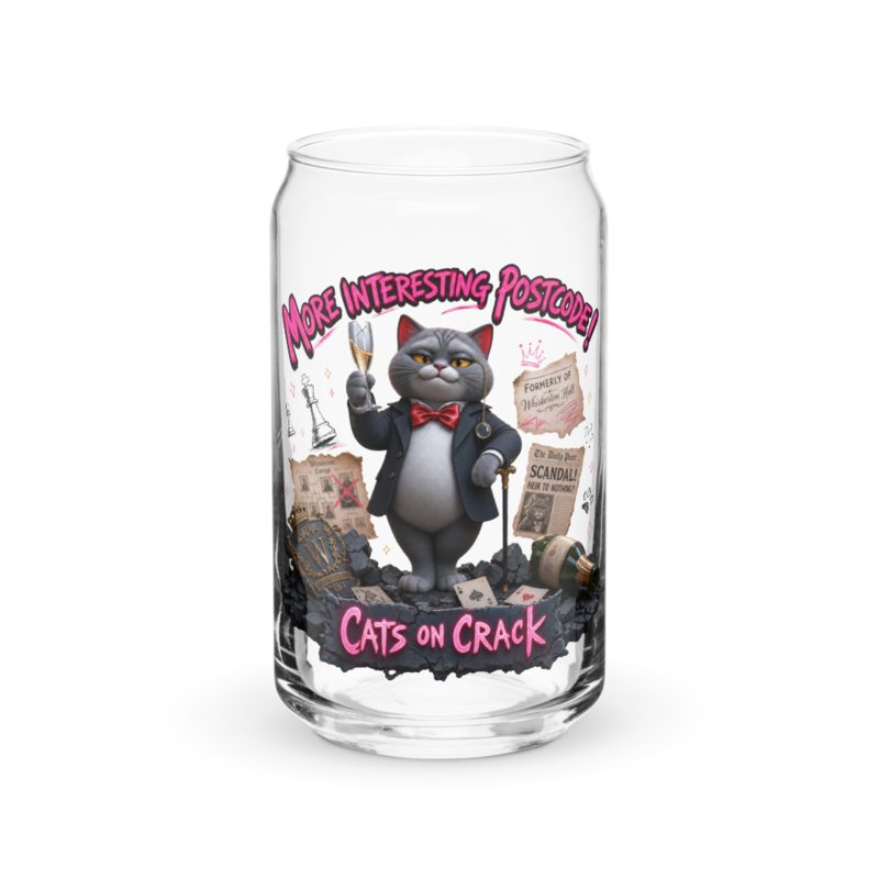 More Interesting Postcode 16oz Can Glass