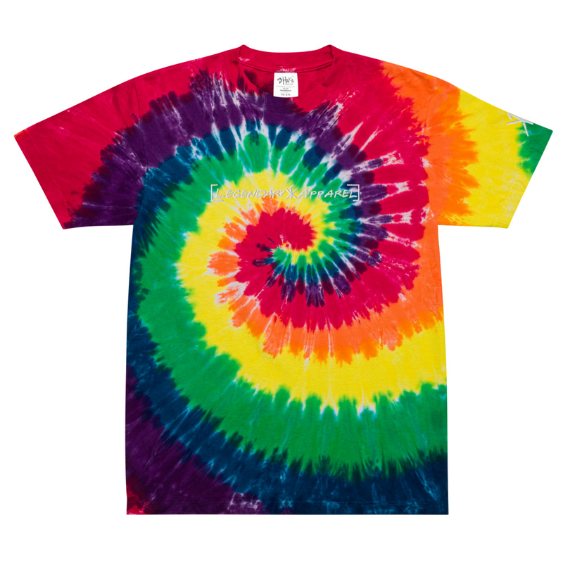 [ legendary ] Oversized Tie-Dye Tee – 2XL, Classic rainbow
