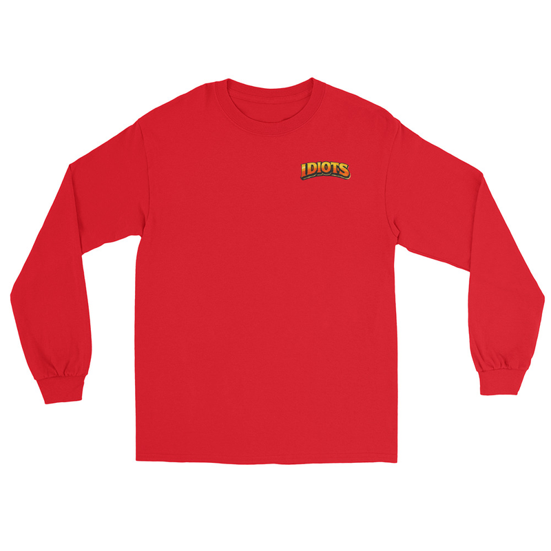 IDIOTS Classic Unisex Long Sleeve Shirt – L, Red