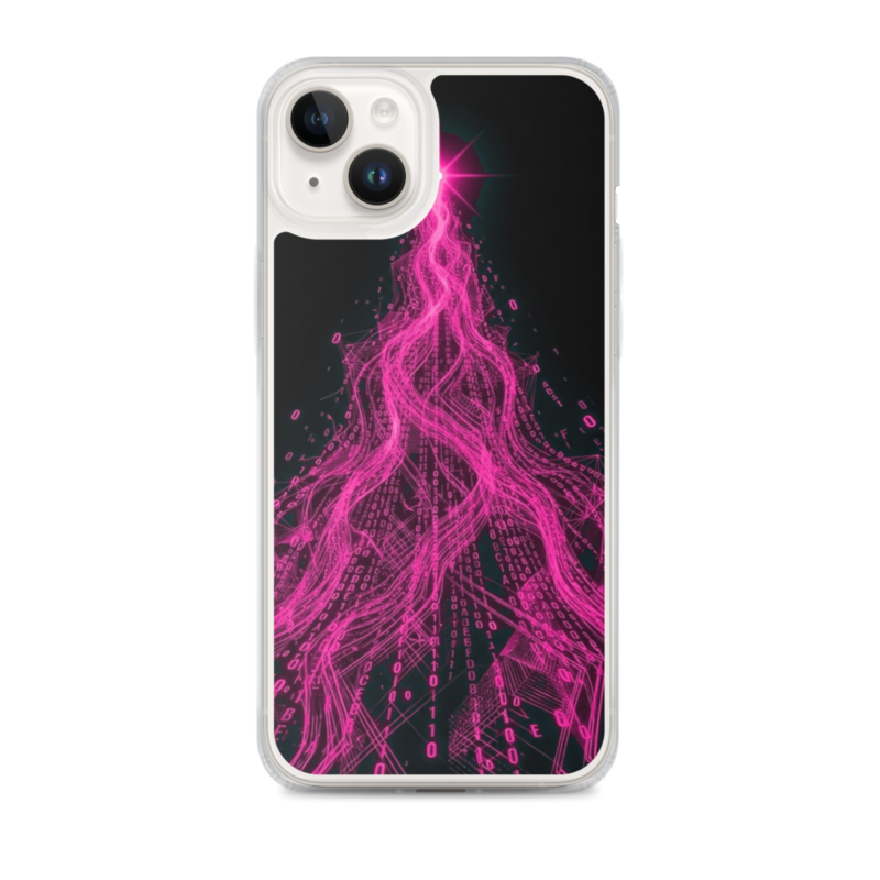 Uncle Benny ® Data Stream IBM Quantum Computer iPhone Case Neon Pink EST. 2020
