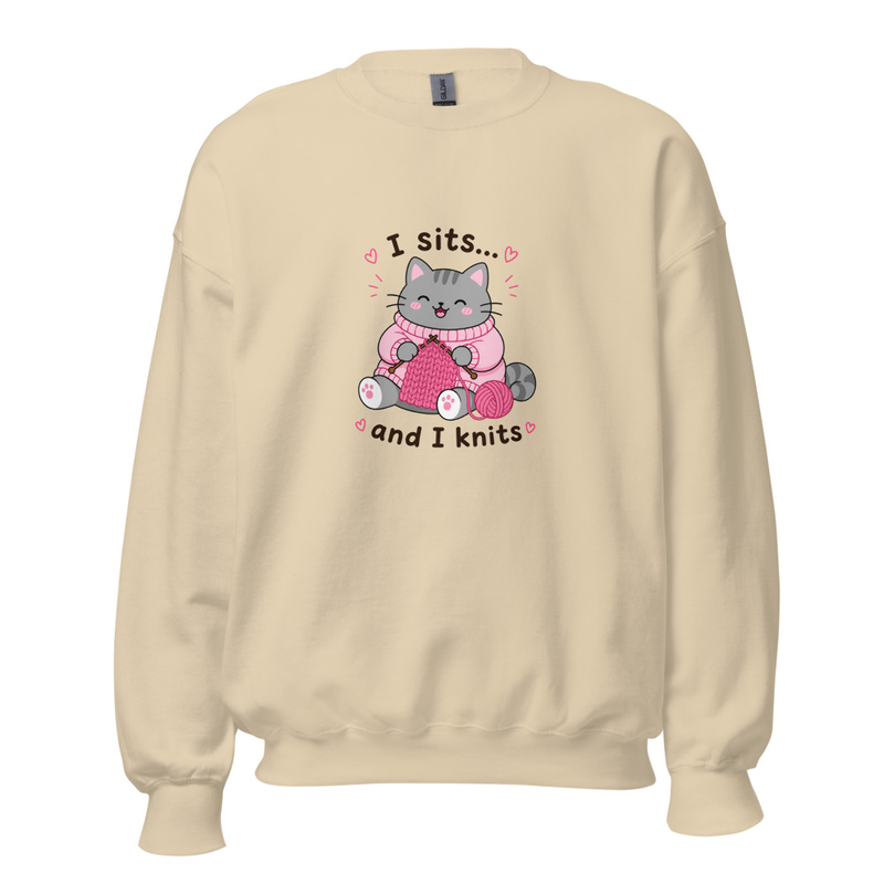 Grey Cat Knitting Jumper – 3XL, Sand