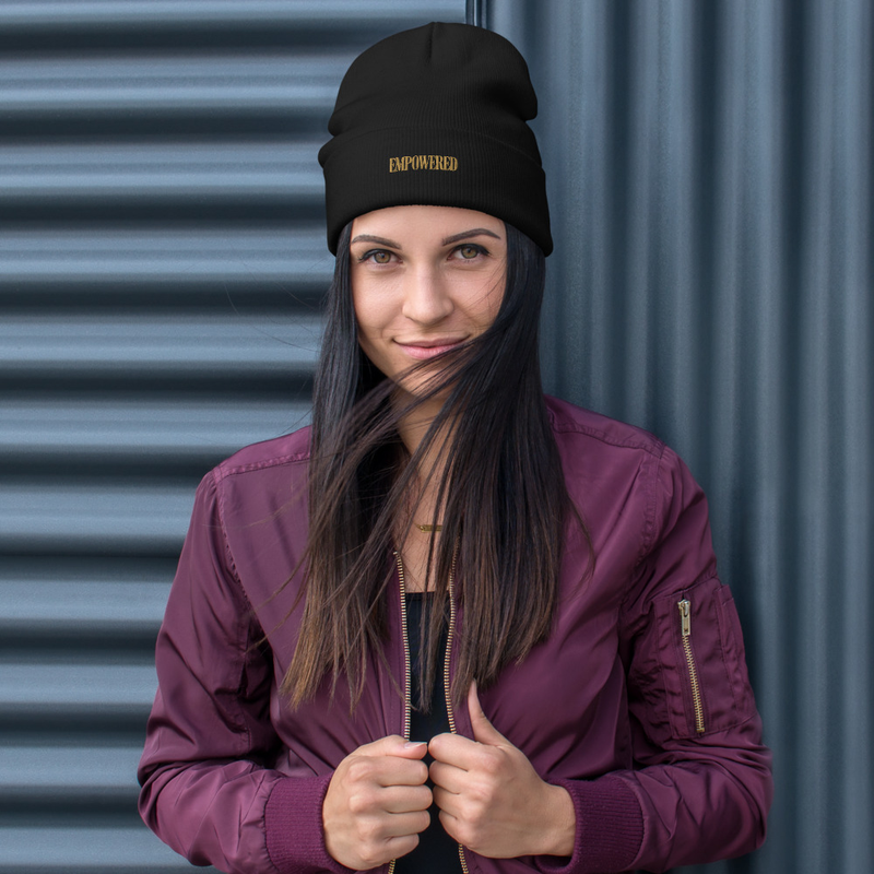Empowered Collection | Soul Threads Embroidered Essential Beanie – One size, Black
