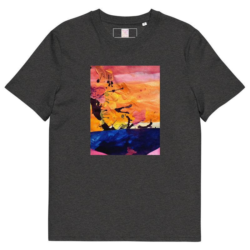 The Cherry Blossom - Unisex organic cotton t-shirt – L, Dark Heather Grey