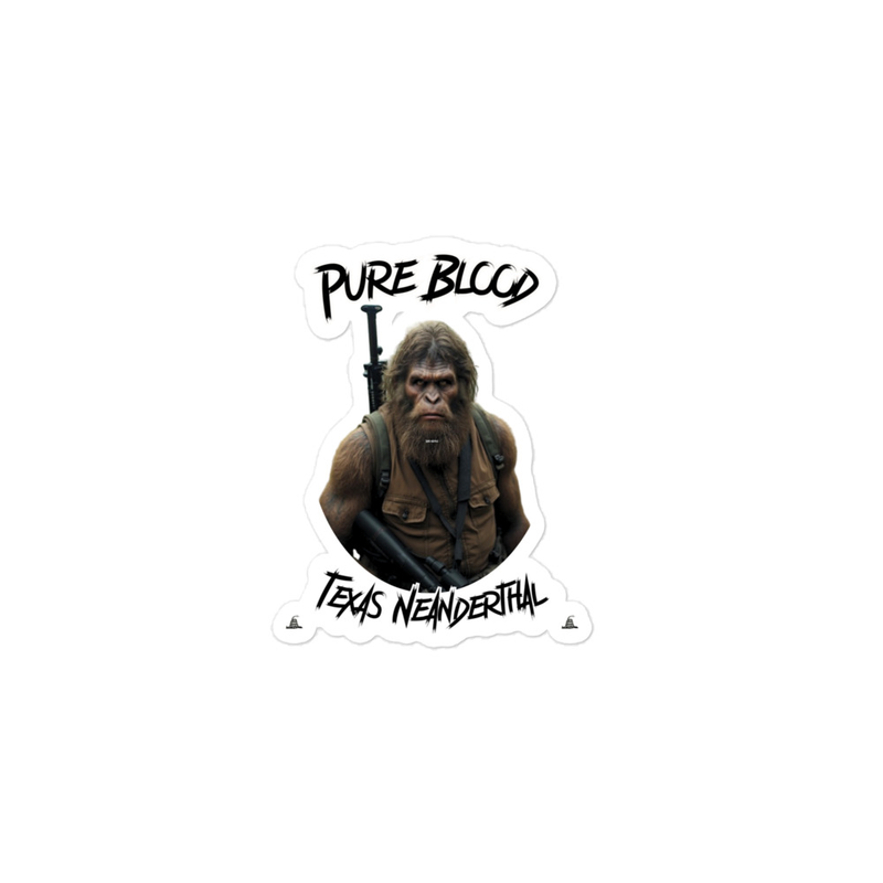 Texas Neanderthal Stickers – 3″×3″, White