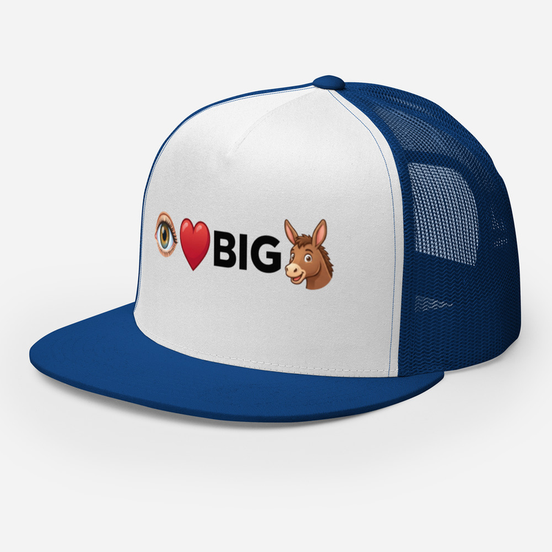 I love Big A**es -Trucker Cap – One size, Royal/ White/ Royal