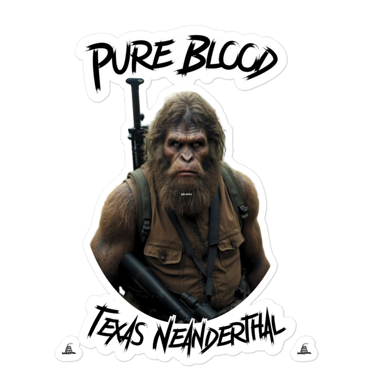 Texas Neanderthal Stickers – 5.5″×5.5″, White