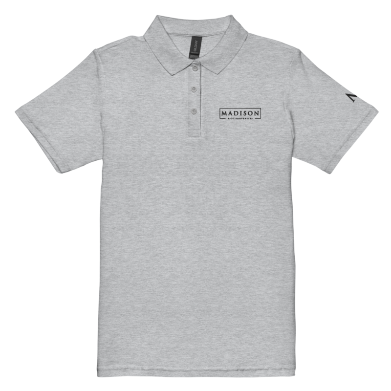 Women’s Madison Embroidered Polo - Grey/White – S, Sport Grey