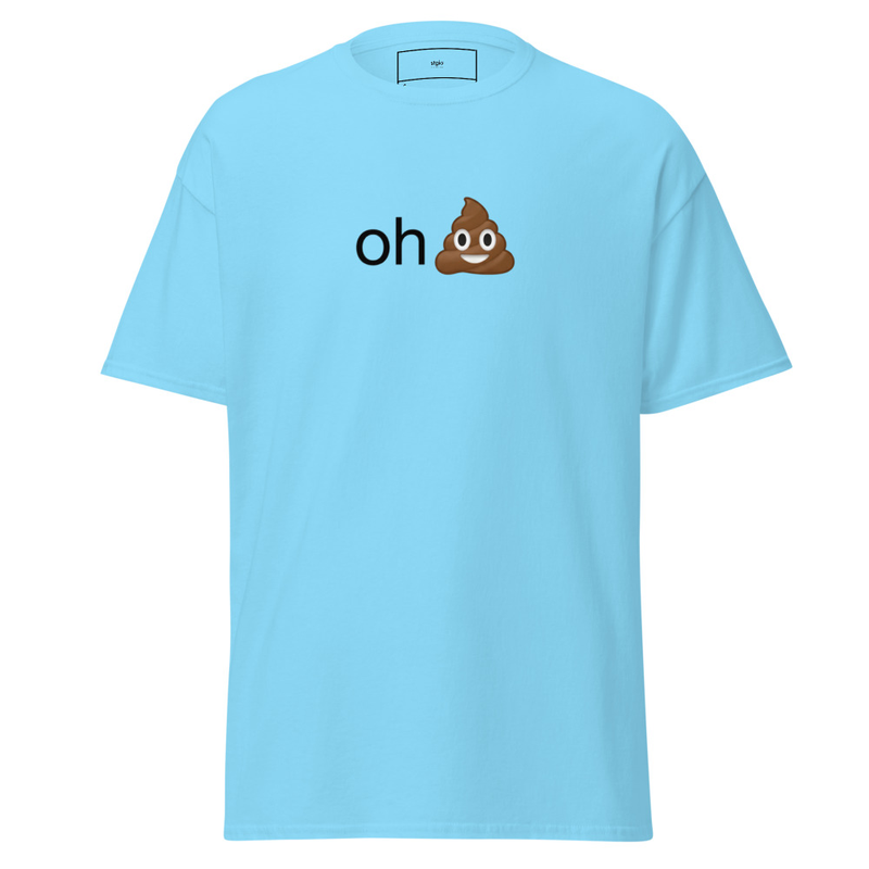 Oh Sh** Funny T-Shirt – Unisex Classic Tee – XL, Sky
