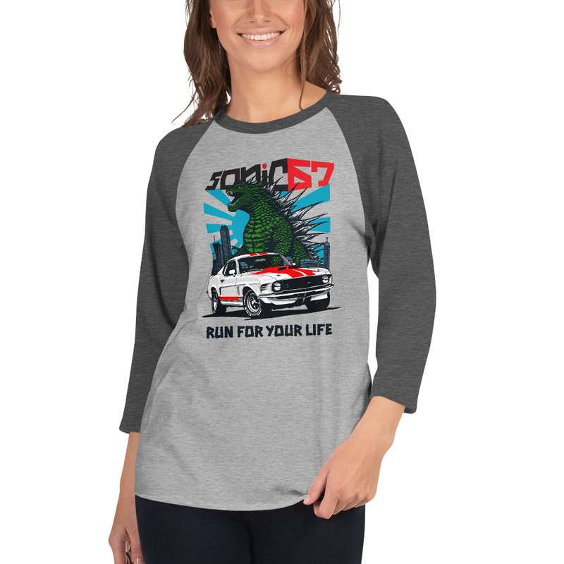 Lizard Mustang - 3/4 sleeve raglan shirt