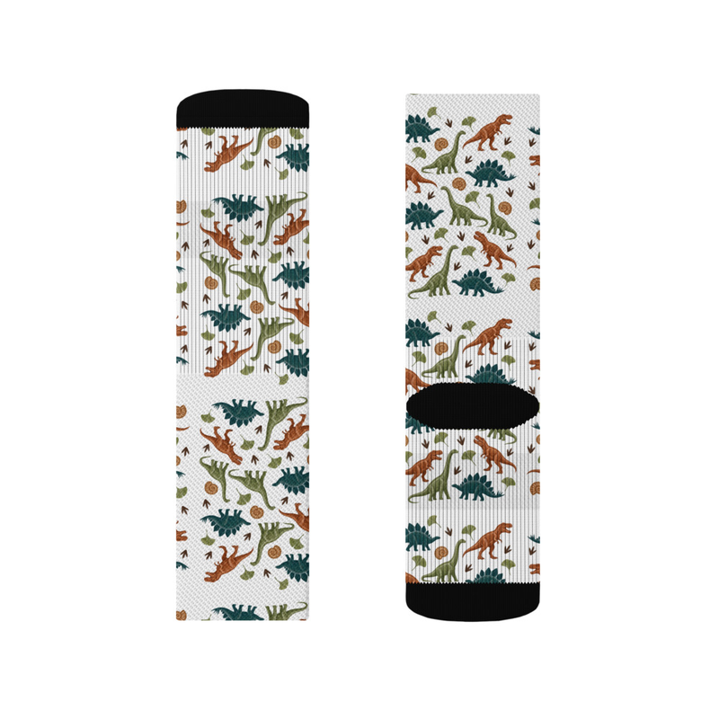 Paleontology Pattern Socks supplier-rendered front view in White