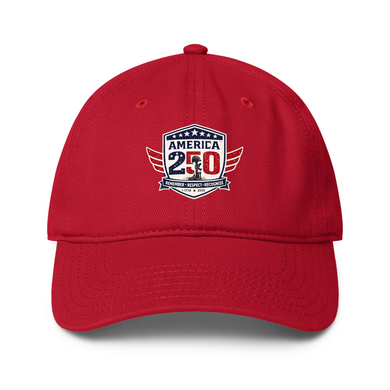 America 250 Tribute 3 Low-profile baseball cap – One size, Red
