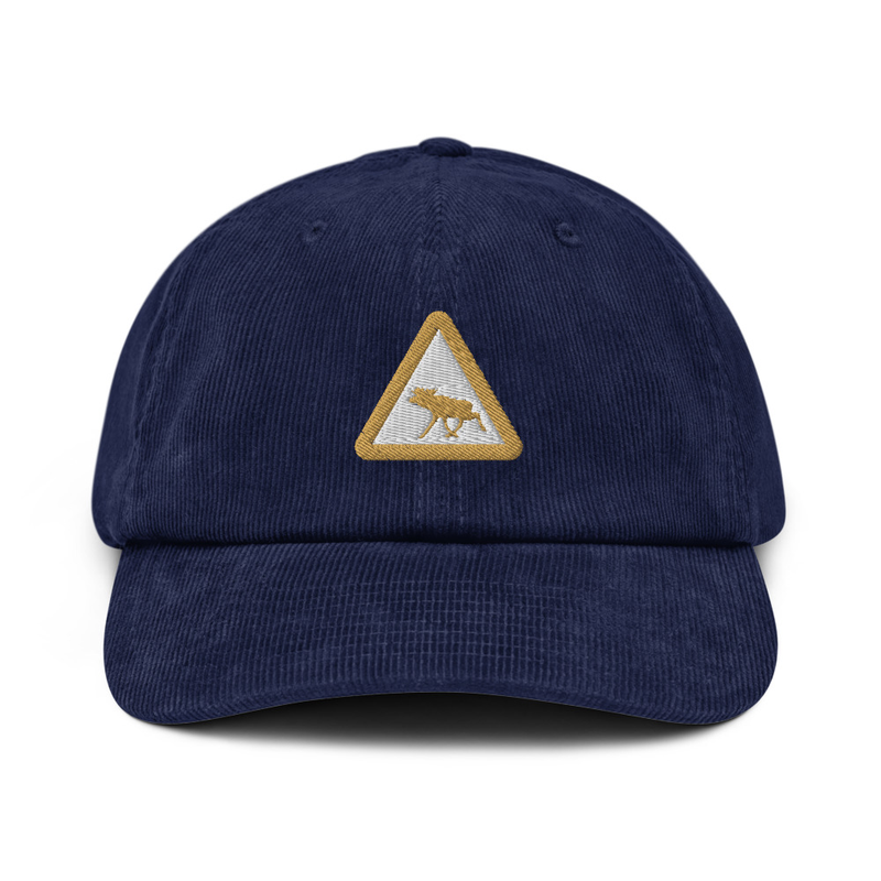 Corduroy hat - Moose warning view 2
