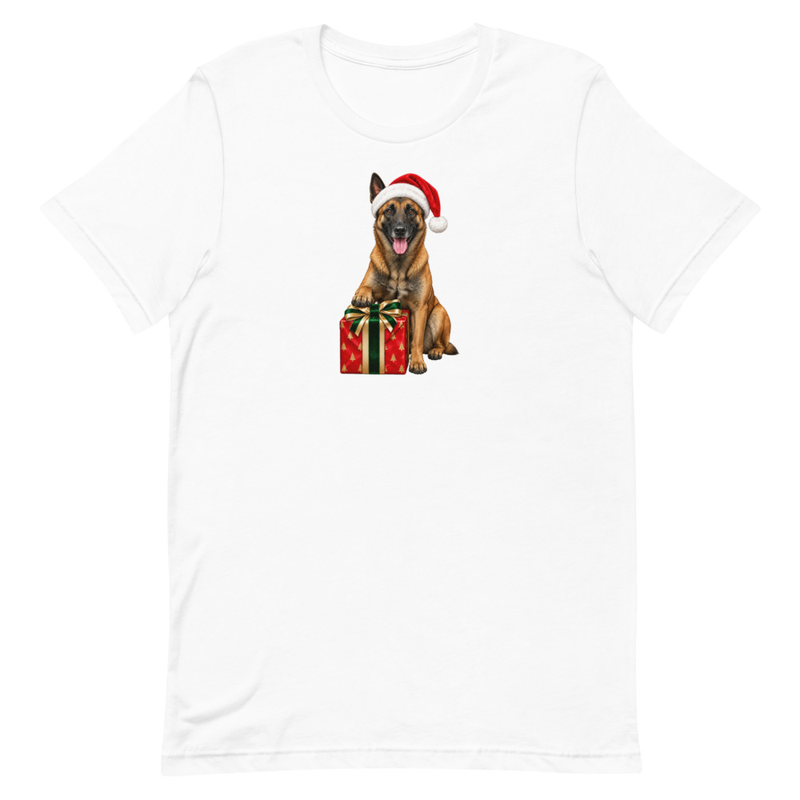 Belgian Malinois Dog Santa Hat Gift Unisex Tee
