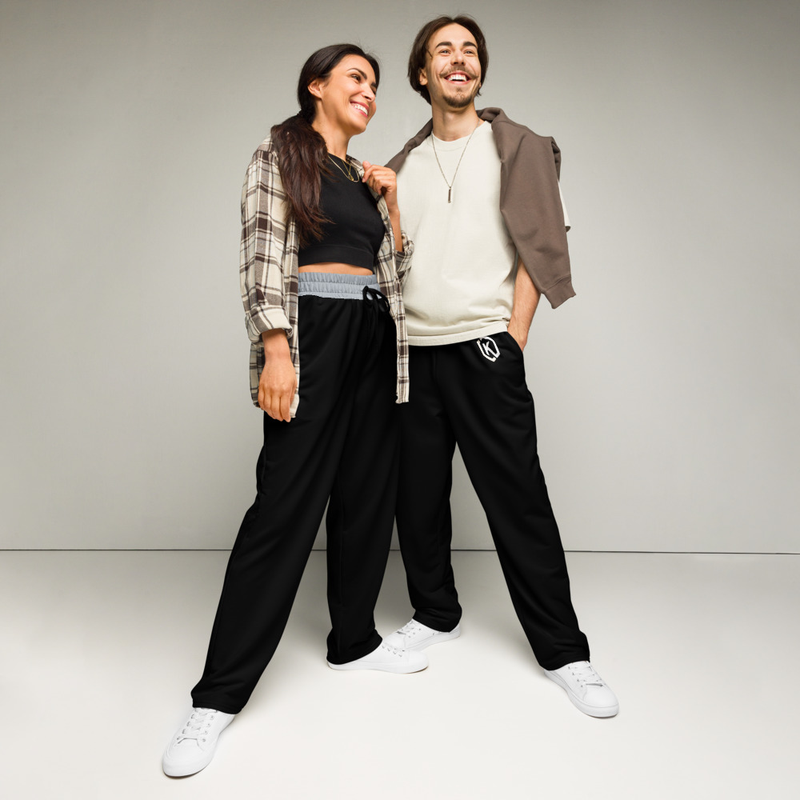 Kicxs Wide-Leg Joggers - Black/Silver