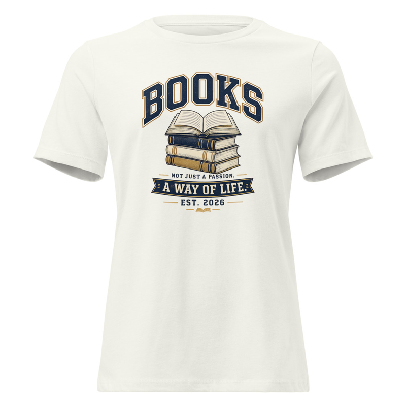 Book way of life Women's Relaxed T-Shirt – S, Vintage White