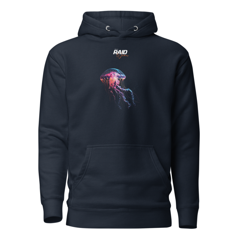 RAID Wear Jellyfish Front Print Hoodie – XL, Navy Blazer