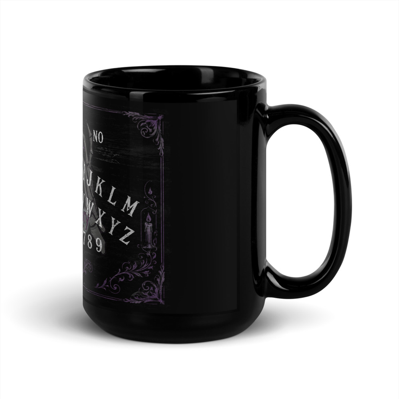 Black Glossy Mug | Spirit Board | Purple  – 15 oz, Black