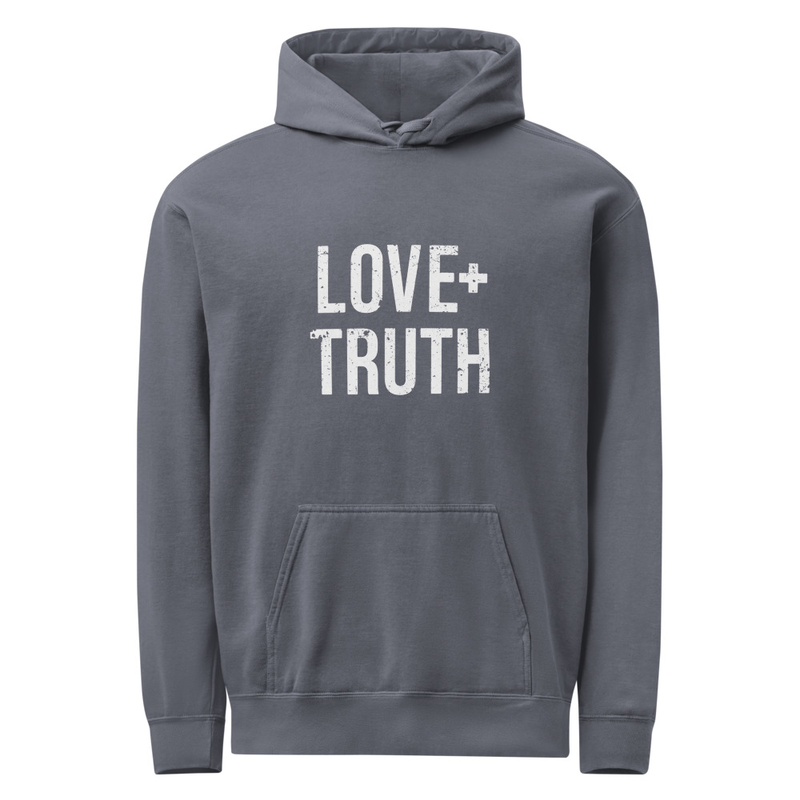 Vintage "Love+Truth" Hoodie | Denim Blue (Old White logo)
