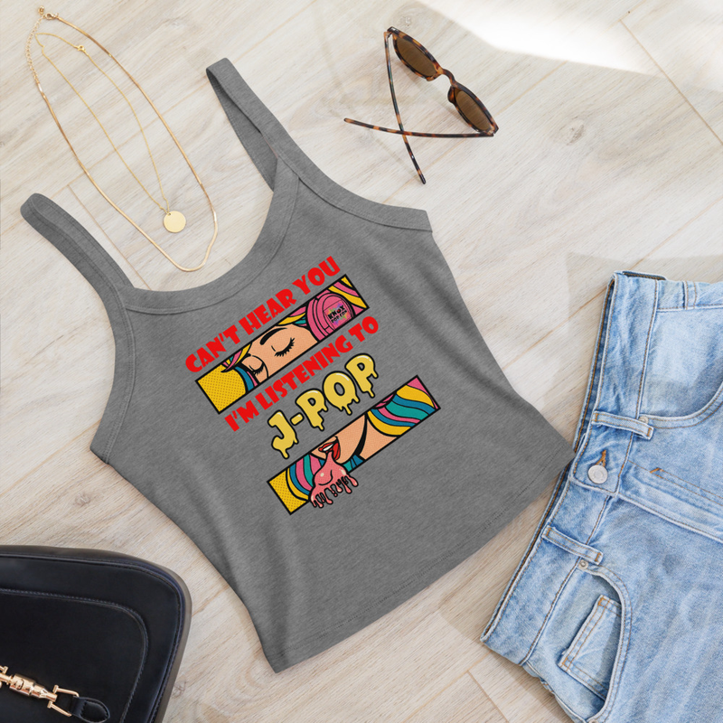 Can't Hear You I'm Listening to J-Pop Women’s micro-rib tank top