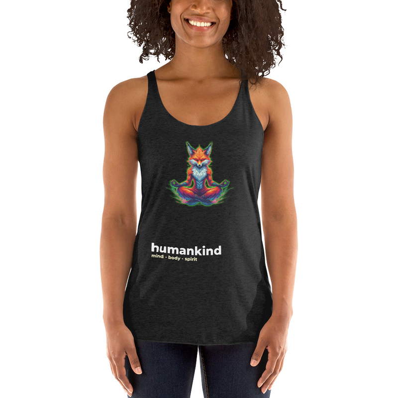 meditation fox women’s racerback tank
