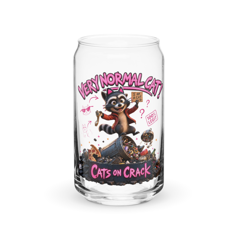 Very Normal Cat 16oz Can Glass
