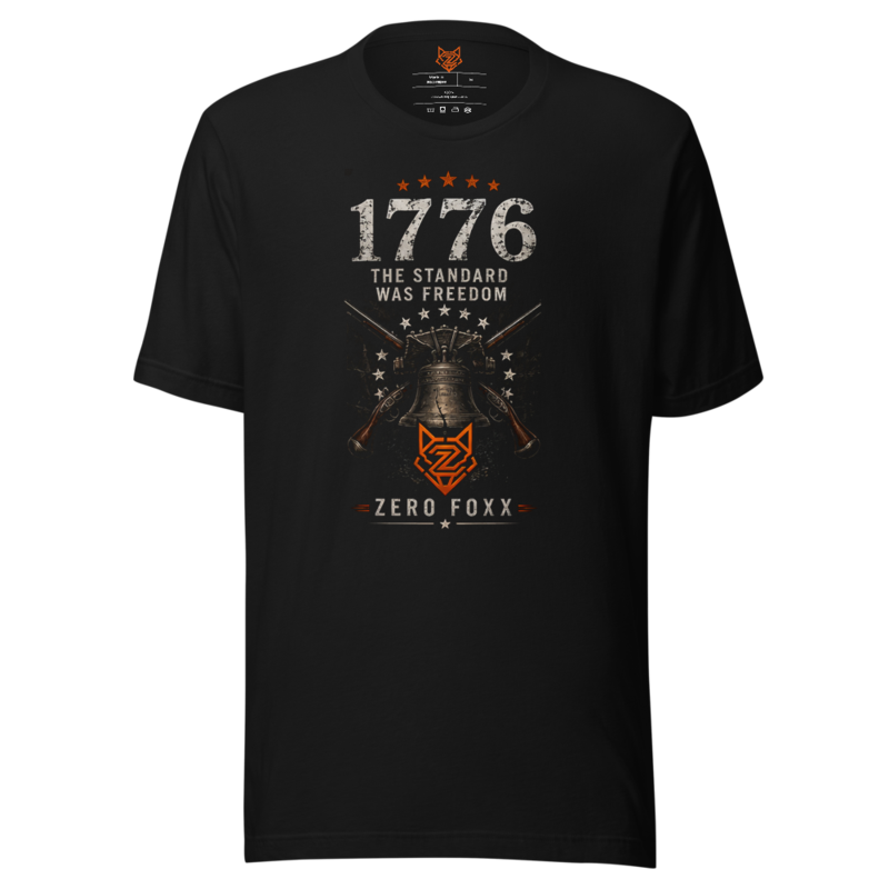 1776 — The Standard Was Freedom | Double-Sided Tee — Black / XS