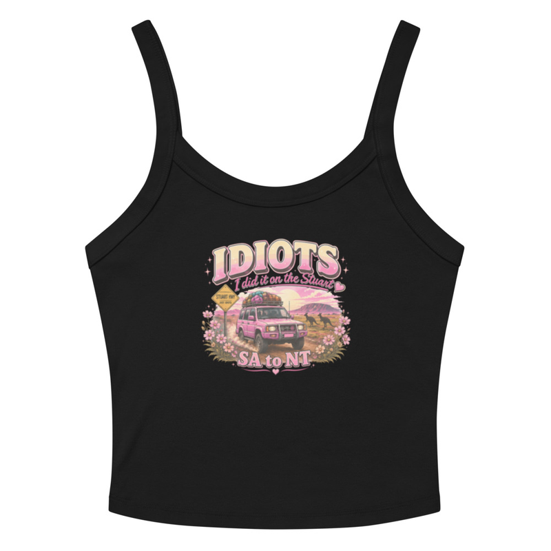 IDIOTS Women’s Singlet top – S, Solid Black Blend