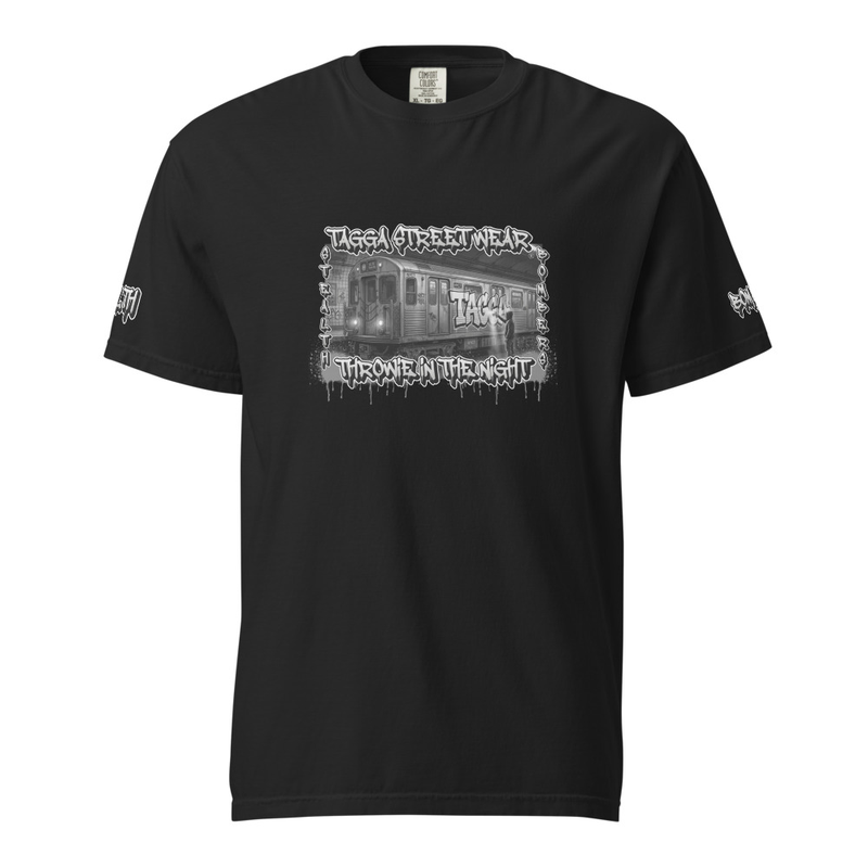 TAGGA / THROWIE IN THE NIGHT/ SUBWAY Unisex garment-dyed heavyweight t-shirt