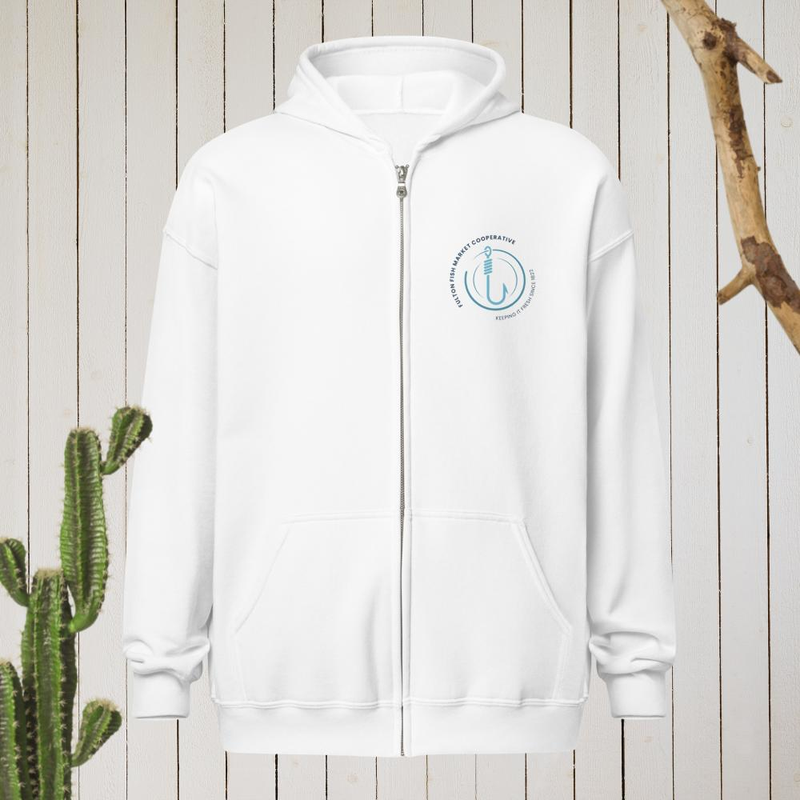 Fulton Fish Market Cooperative Logo Zip-Up Hoodie