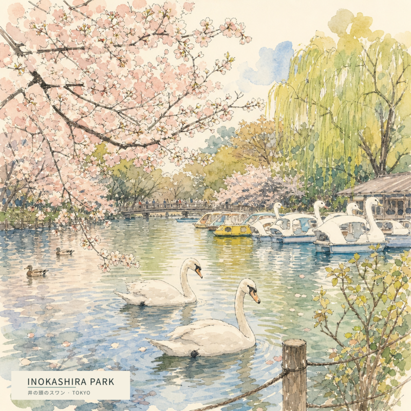 Inokashira Park(井の頭のスワン)のアートワーク