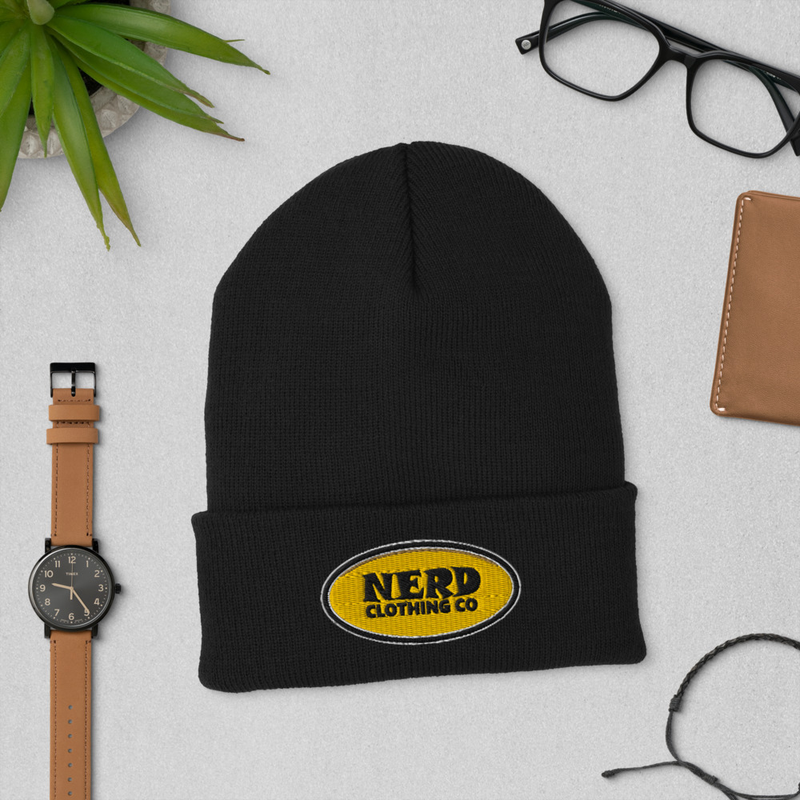 Nerd Clothing Co Logo Cuffed Beanie Hat