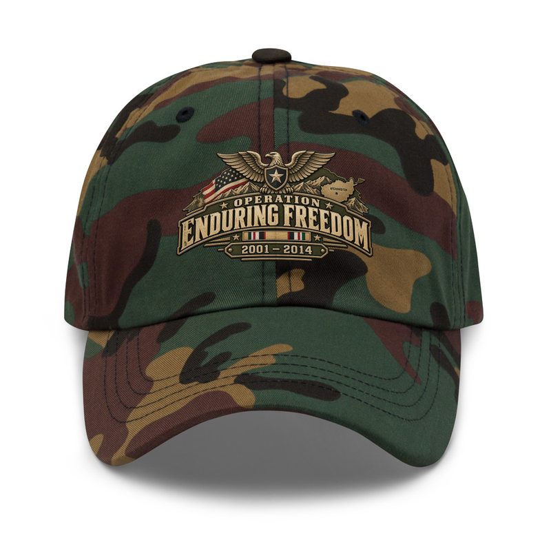 Enduring Freedom Veteran Cap – One size, Green Camo