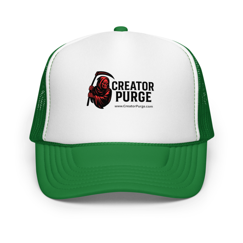 Creator Purge Logo Foam Trucker Hat in Kelly/ White/ Kelly
