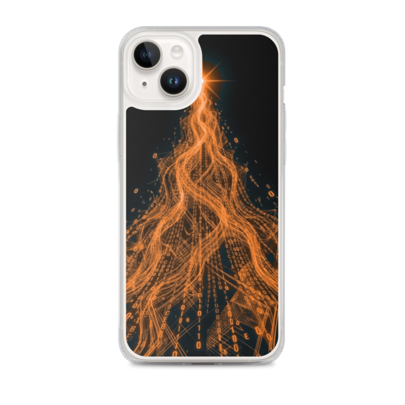 Uncle Benny ® Data Stream IBM Quantum Computer iPhone Case Neon Orange EST. 2020