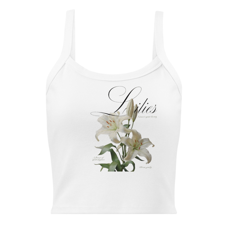 Lilies micro-rib tank top