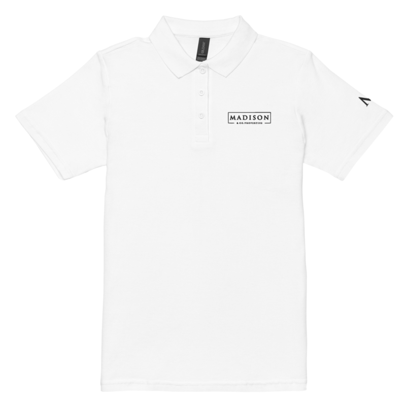 Women’s Madison Embroidered Polo - Grey/White