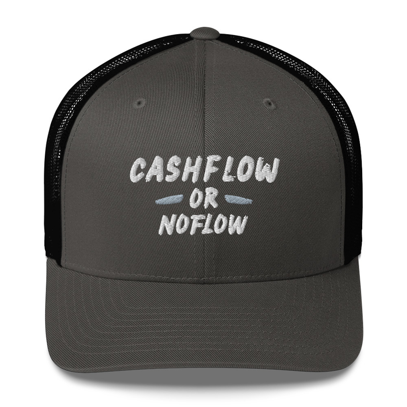 #CashflowOrNoflow Hat – One size, Charcoal/ Black