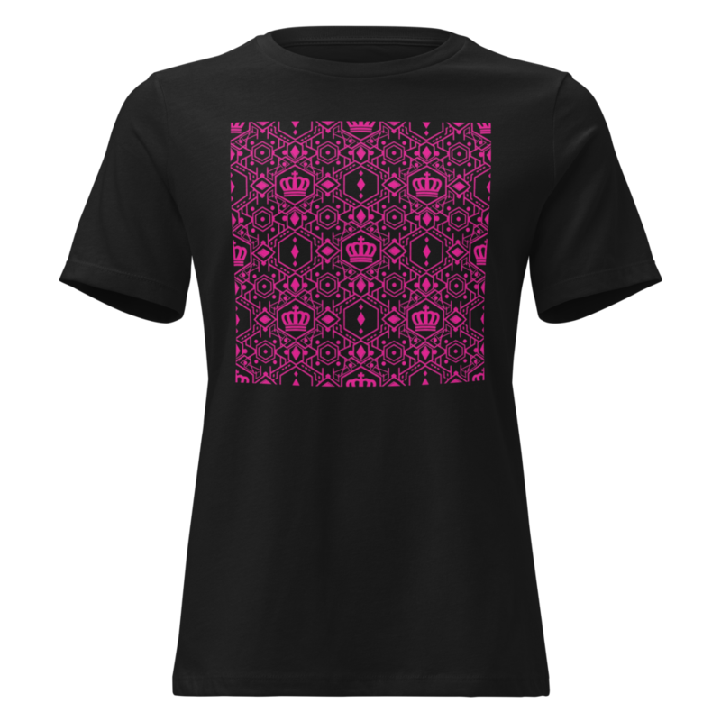 Uncle Benny ® All Over Geo Women's Mali Tee Neon Pink EST. 2020