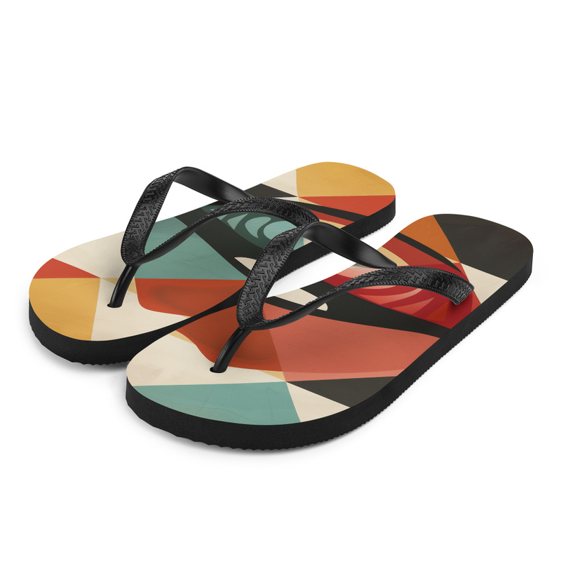 Geometric Lips Flip-Flops House or Outdoor Slippers