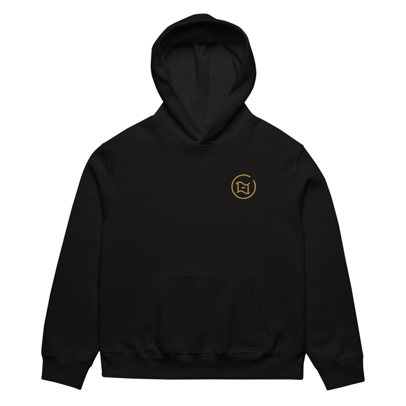 ITSANI-LLUSION FREQUENCY Oversized Embroidered Hoodie - Black