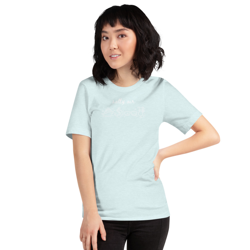 Salty Air Tee – XS, Heather Ice Blue