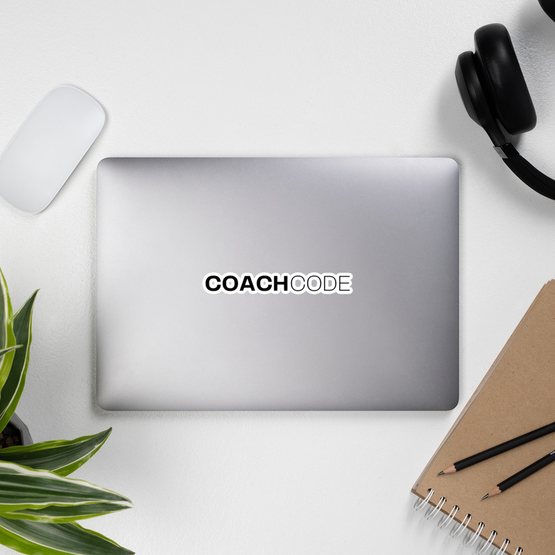 Coach Code Bubble-free stickers – 5.5″×5.5″, White
