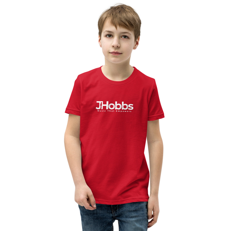 White JHobbs Logo Youth Short Sleeve T-Shirt – S, Red