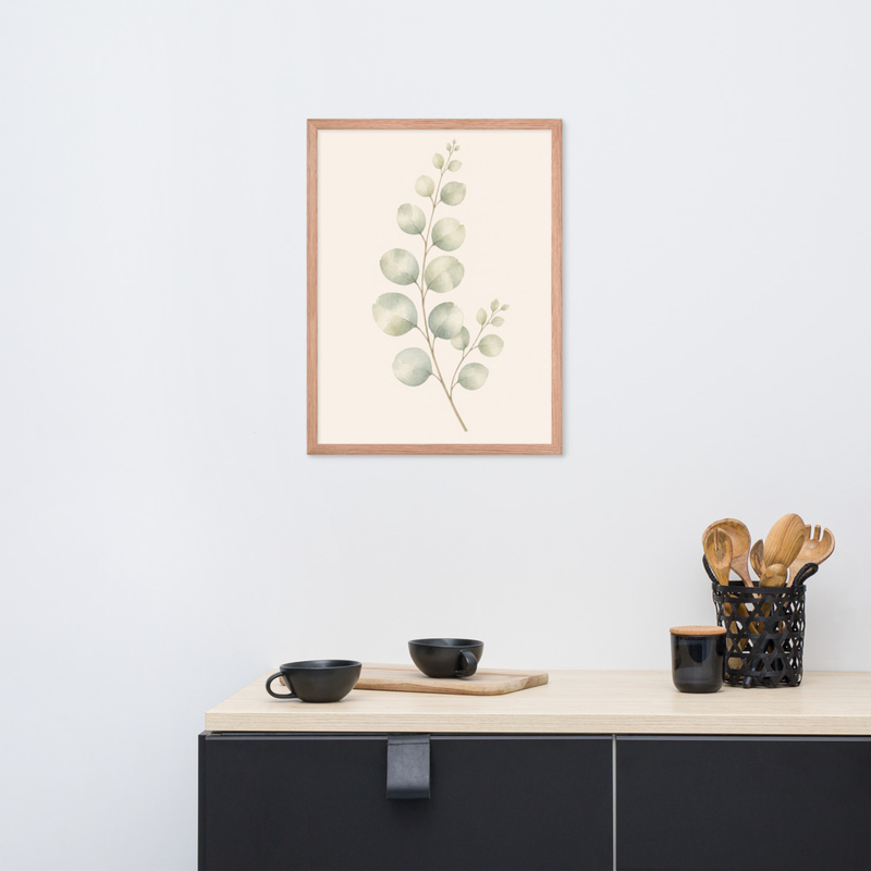 Eucalyptus Branch Framed Botanical Wall Art — Minimalist Watercolor — thumbnail 11